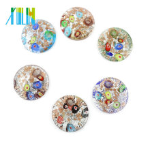 MC0023 Wholesale Handmade Flat Round Art Gold Powder lampwork glass beads 12pcs/box